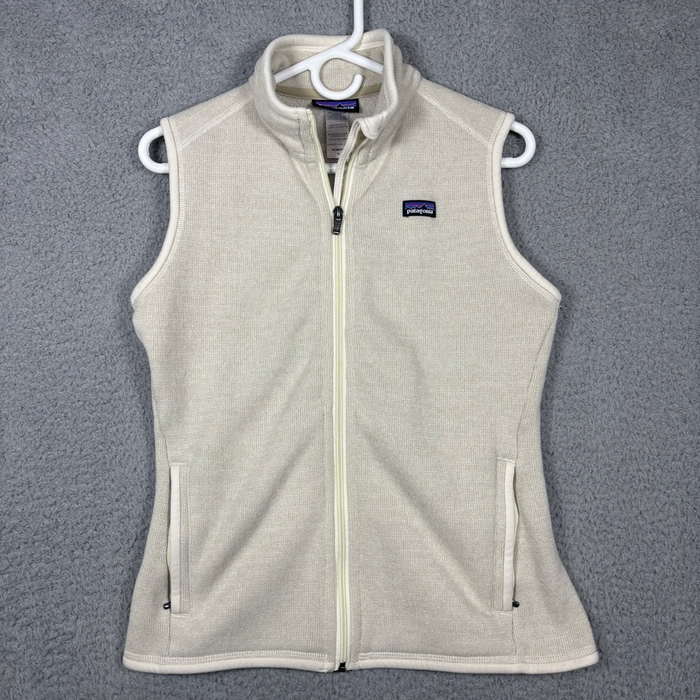 Patagonia Vest Womens M Oatmeal Better Sweater Full Zip Fleece Heathered 25543
